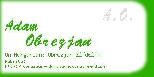 adam obrezjan business card